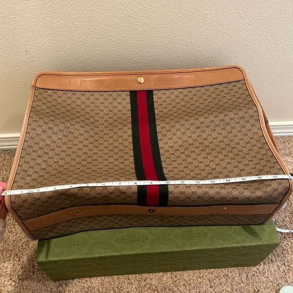 Gucci Vintage Micro GG Monogram Sherry Line Suitcase Luggage with free box - Picture 15 of 16